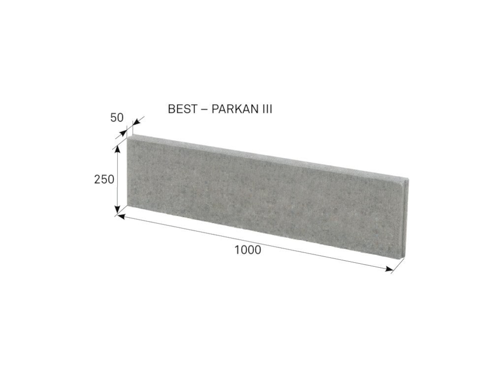 BEST PARKAN III 50x250x1000mm obrubník karamelový (45) - Betonové prvky obrubníky a palisády