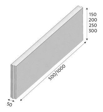 CSB obrubník R20 50x200x1000mm přírodní (60) - Betonové prvky obrubníky a palisády