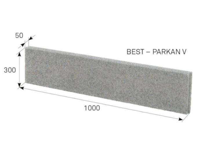 BEST PARKAN V 50x300x1000mm obrubník přírodní (24) - Betonové prvky obrubníky a palisády