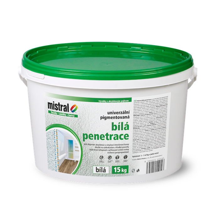 MISTRAL Bílá penetrace 7,5kg - Suché směsi a stavební chemie penetrace, nátěry a můstky