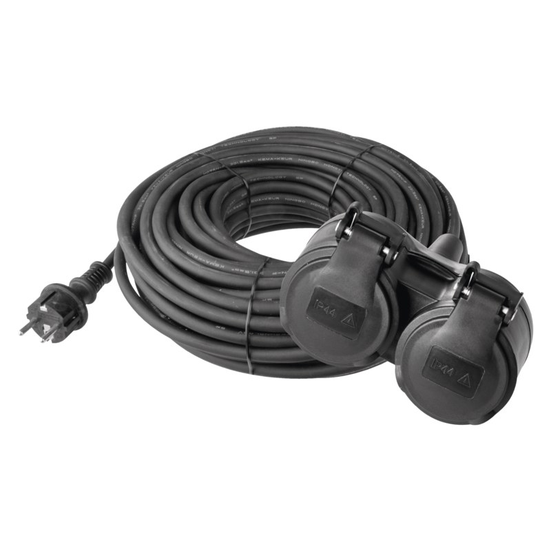 EMOS kabel prodlužovací 10m - 2zásuvky 3x1,5mm guma IP44 P0601 - Nářadí elektro