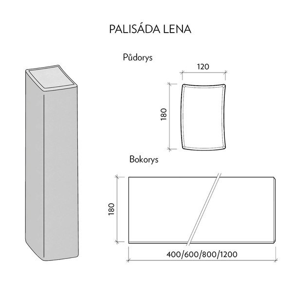 CSB LENA 120cm palisáda přírodní (20) - Betonové prvky obrubníky a palisády