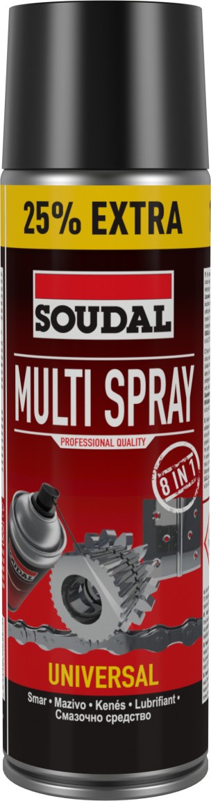SOUDAL Multi sprej 8v1 400ml + 25% ZDARMA (500ml) (6) - Suché směsi a stavební chemie stavební chemie soudal