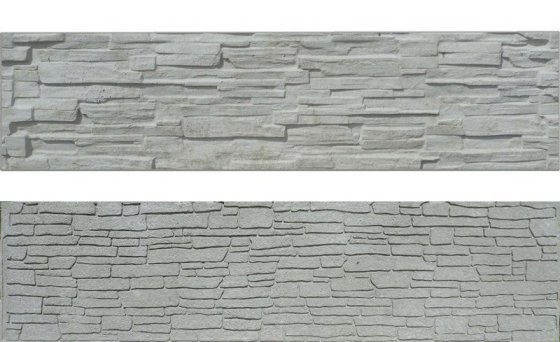 BEVES deska betonová štípaný kámen šedá oboustranná - Betonové prvky zděné ploty