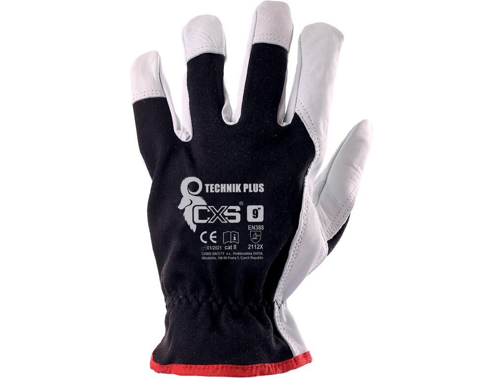 CANIS rukavice TECHNIK PLUS kombinované černo-bílé vel.09 - Ochranné pomůcky