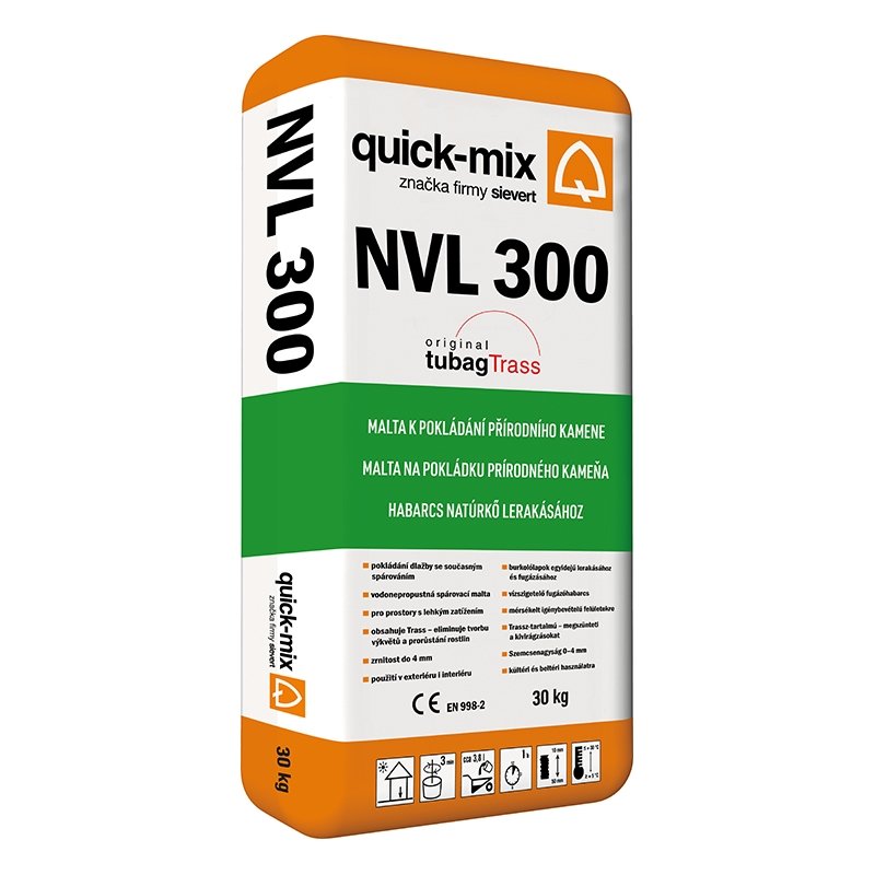 QUICK-MIX NVL 300 zdící pokládací a spár.malta 30kg bílobéžová (42) - Suché směsi a stavební chemie malty a cementy