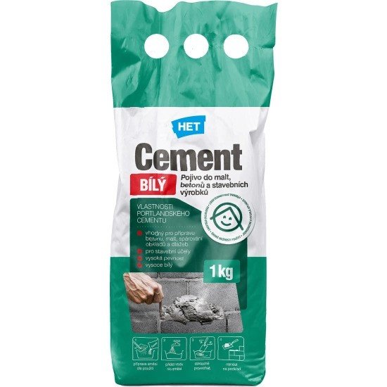 BaL cement bílý HET 1kg - Suché směsi a stavební chemie malty a cementy