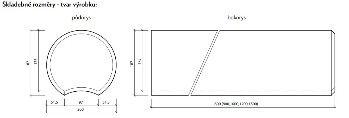 CSB YVETTE 60cm palisáda přírodní (30) - Betonové prvky obrubníky a palisády