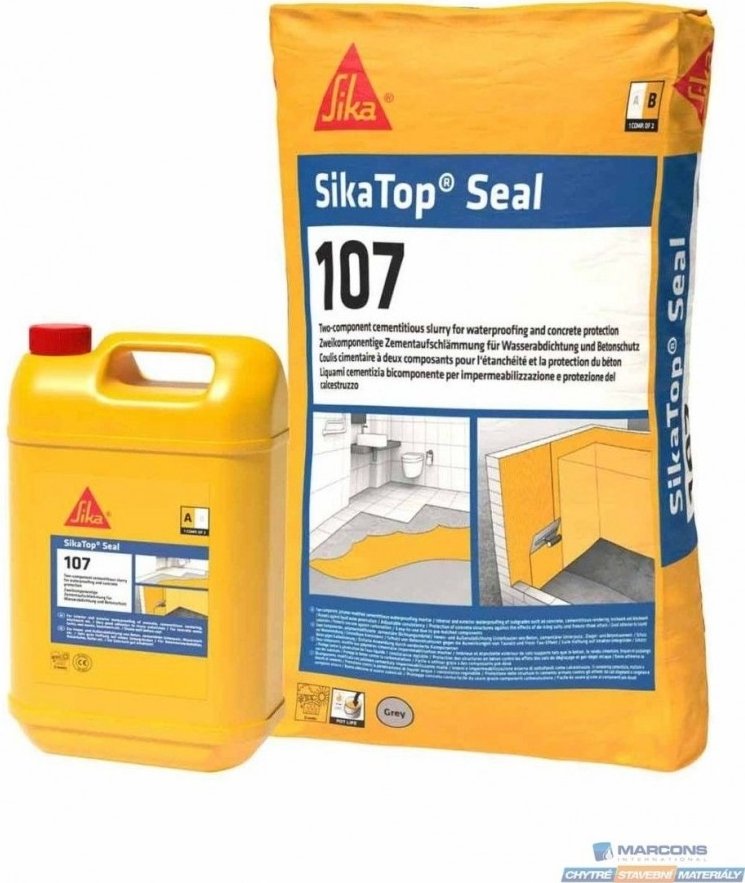 SIKA SikaTop Seal-107 hydroizolace stěrková A+B šedá 25kg - Suché směsi a stavební chemie hydroizolační stěrky a nátěry
