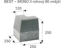 BEST MONO II rohový 90 vnější obrubník přírodní (36)