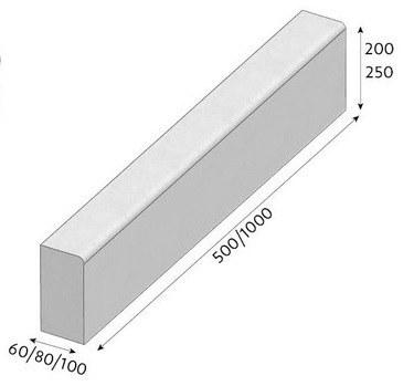 CSB obrubník T10 100x250x1000mm přírodní (27) - Betonové prvky obrubníky a palisády