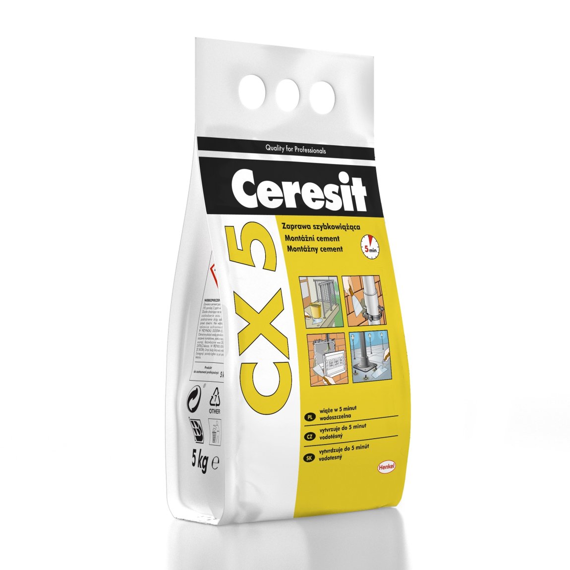 CERESIT CX5 montážní cement 5kg / plastový pytel - Suché směsi a stavební chemie malty a cementy