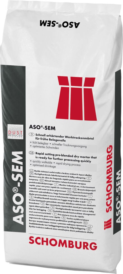 Schomburg ASO-SEM rychletuhnoucí suchá malta 25kg (42) - Suché směsi a stavební chemie lepidla