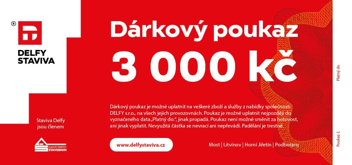 Dárkový poukaz v&nbsp;hodnotě 3.000,- Kč - Dárkový poukaz