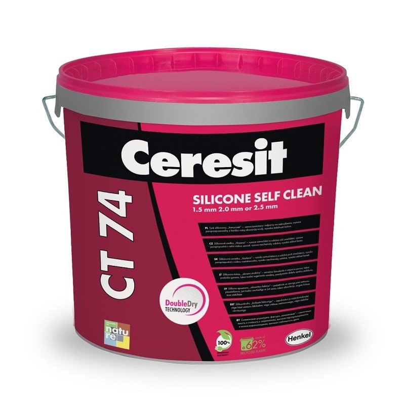 CERESIT CT74 silikonová omítka 2,0mm hlazená 25kg Double dry BASE 2017 - Fasádní systémy ostatní fasádní systémy