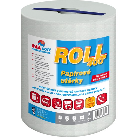 BaL Balsoft papírová utěrka Roll400 2vr. 76m/388útr. - Drogerie