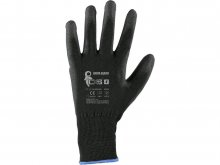 CANIS rukavice BRITA BLACK máčené v polyuretanu černé vel.10