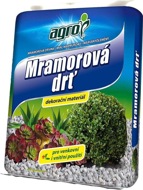 AGRO mramorová drť 4-7mm 5l - Zahrady, pletiva, písky zahrady, substráty