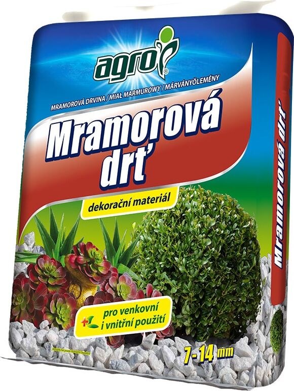 AGRO mramorová drť 7-14mm 5l - Zahrady, pletiva, písky zahrady, substráty