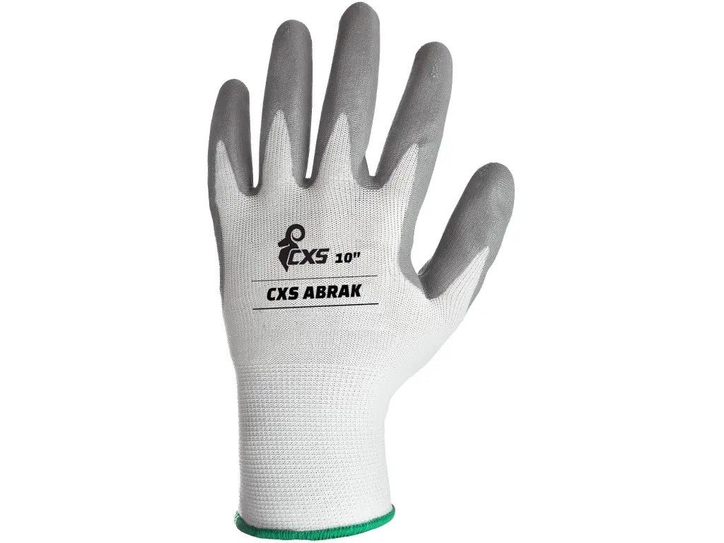 CANIS rukavice ABRAK máčené v nitrilu šedo-bílé vel.10