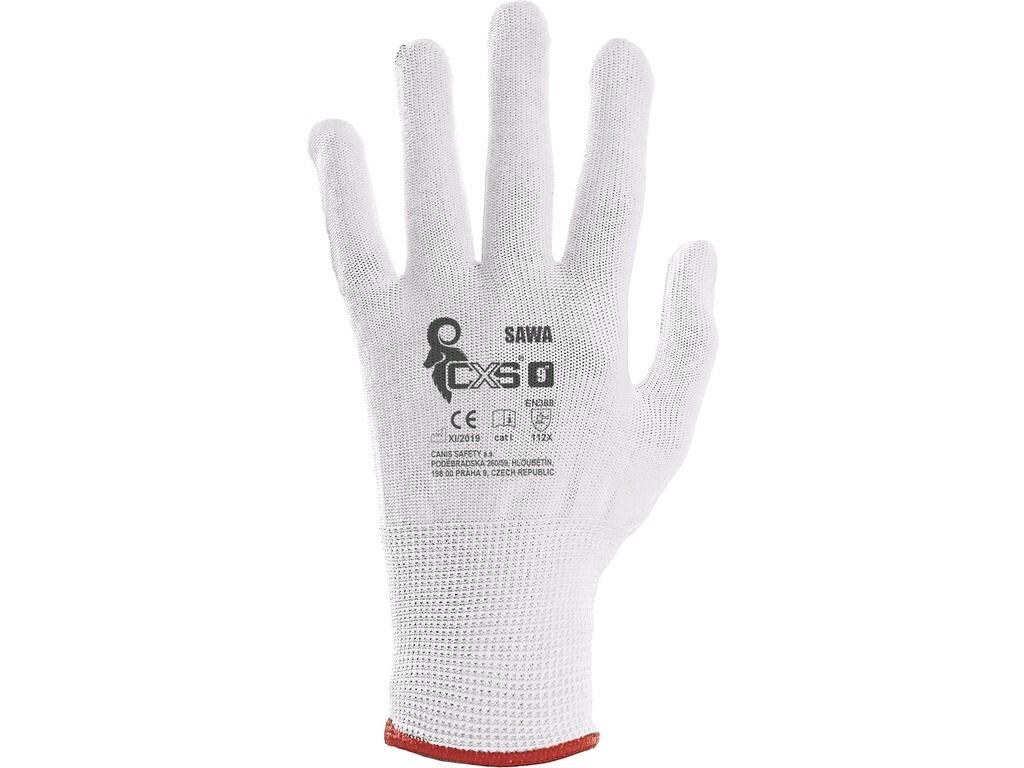 CANIS rukavice SAWA textilní bílé vel.10 - Ochranné pomůcky