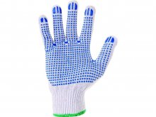 CANIS rukavice FALO textilní s PVC terčíky bílo-modré vel.10