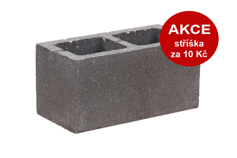 KB-BLOK 1-20 A tvarovka černá (60) hladká dělitelná - Betonové prvky zděné ploty