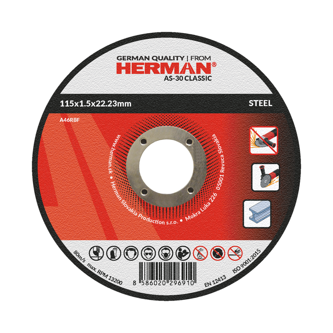 HE kotouč řezný na ocel AS-30 CLASSIC 115x1,5x22,23mm - Nářadí ruční nářadí