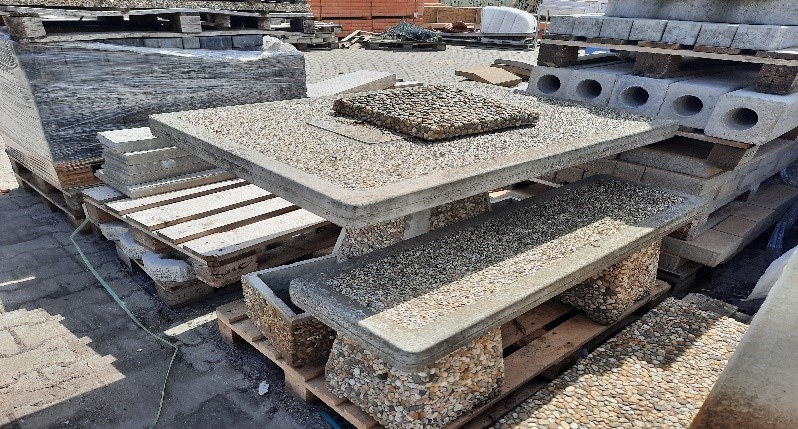 Výprodej EXTERIER stůl zahradní obdélníkový Alan 120x80/75 - VÝPRODEJ !!! betonové prvky