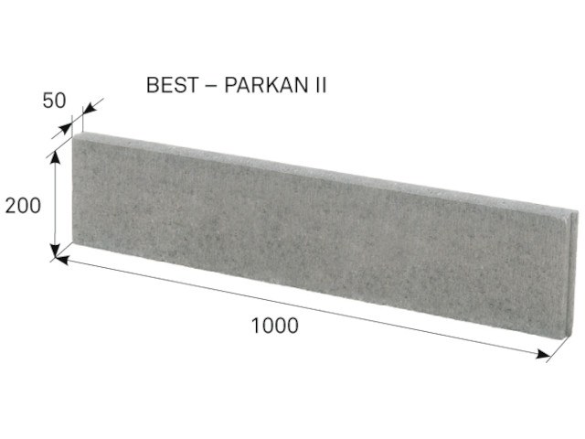 BEST PARKAN II 50x200x1000mm obrubník přírodní (45) BEST PARKAN II 50x200x1000mm obrubník přírodní (45) - Betonové prvky obrubníky a palisády