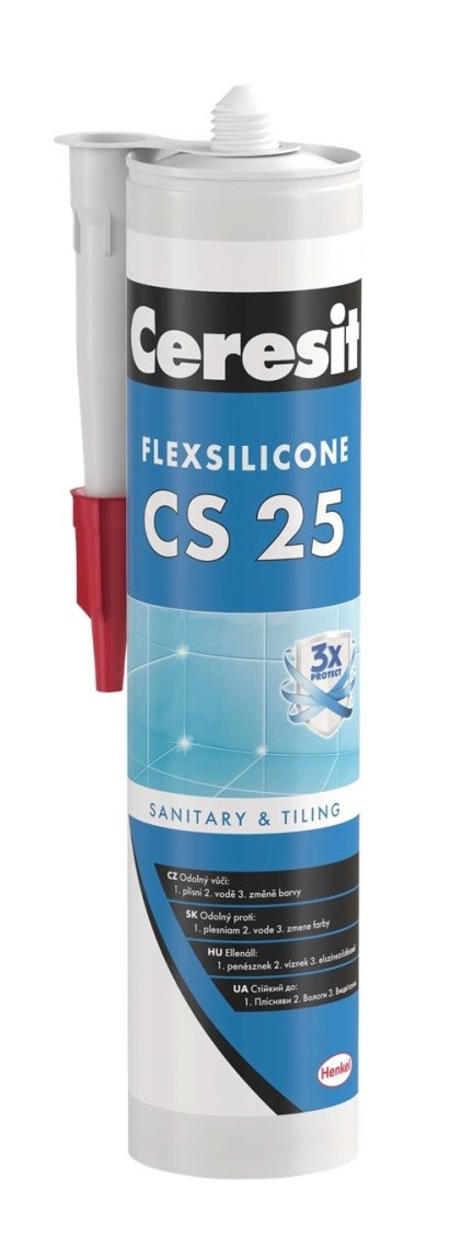 CERESIT CS25 sanitární silikon 280ml 03 carrara - Suché směsi a stavební chemie stavební chemie ceresit