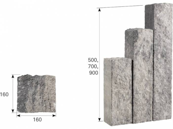 BEST STONE 90cm palisáda colormix brilant (25) - Betonové prvky obrubníky a palisády