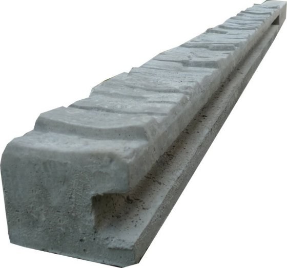 BEVES sloupek koncový na 2,0m VZOR jednostranný šedý levý (výška 2,75m) - Betonové prvky zděné ploty