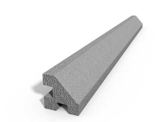 BEVES sloupek rohový na 2,5m šedý (výška 3,40m) - Betonové prvky zděné ploty