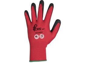 CANIS rukavice ALVAROS máčené v&nbsp;nitrilu červeno-černé vel.11