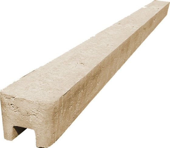 BEVES sloupek koncový na 1,75m pískovec (výška 2,45m) - Betonové prvky zděné ploty