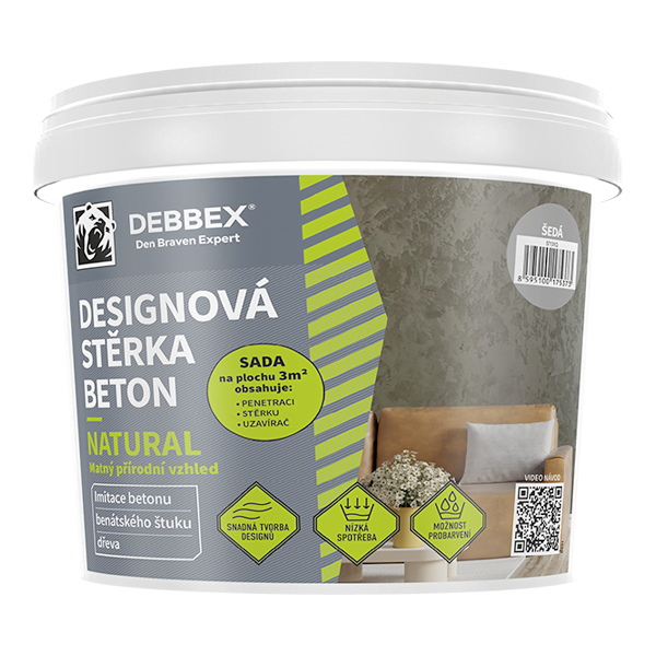 DB designová stěrka BETON NATURAL odstín šedá 5kg - Suché směsi a stavební chemie malty a cementy