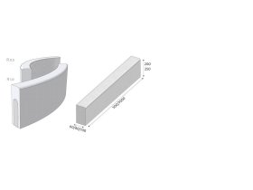 CSB obrubník T 8 R1,0 250x780x80mm přírodní (15) csb-silniCnI_obrubnIk_t_rendr_gs02