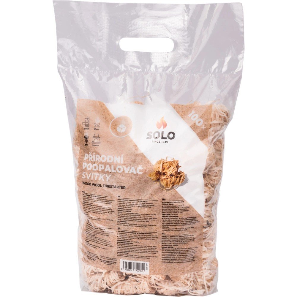 BaL SOLO podpalovač přírodní dřevitá vlna 100 podpalů - Drogerie