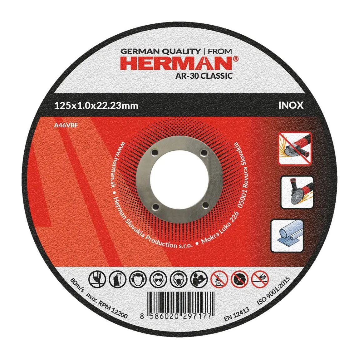 HE kotouč řezný na nerez AR-30 CLASSIC 115x1,0x22,23mm HE kotouč řezný na nerez AR-30 CLASSIC 115x1,0x22,23mm - Nářadí ruční nářadí