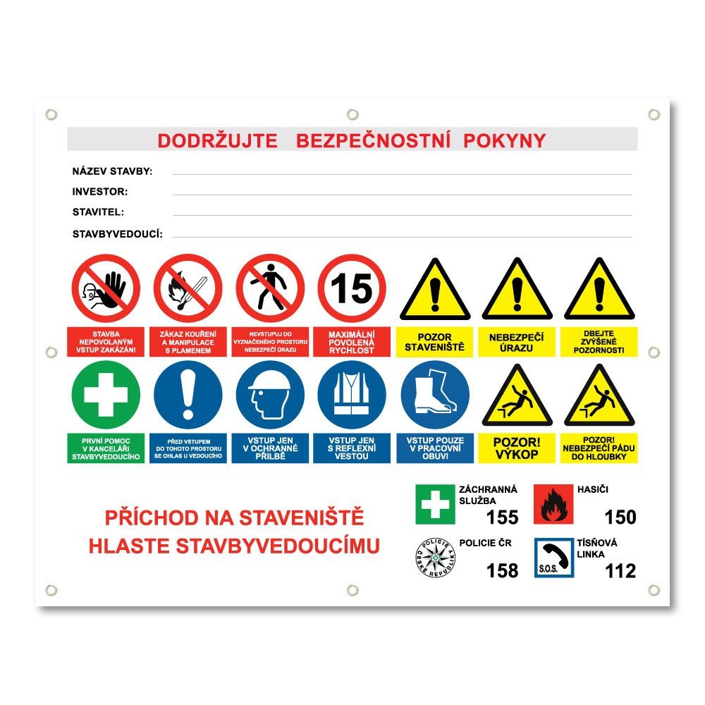 Banner "Areál stavby" tl.1mm - Ochranné pomůcky