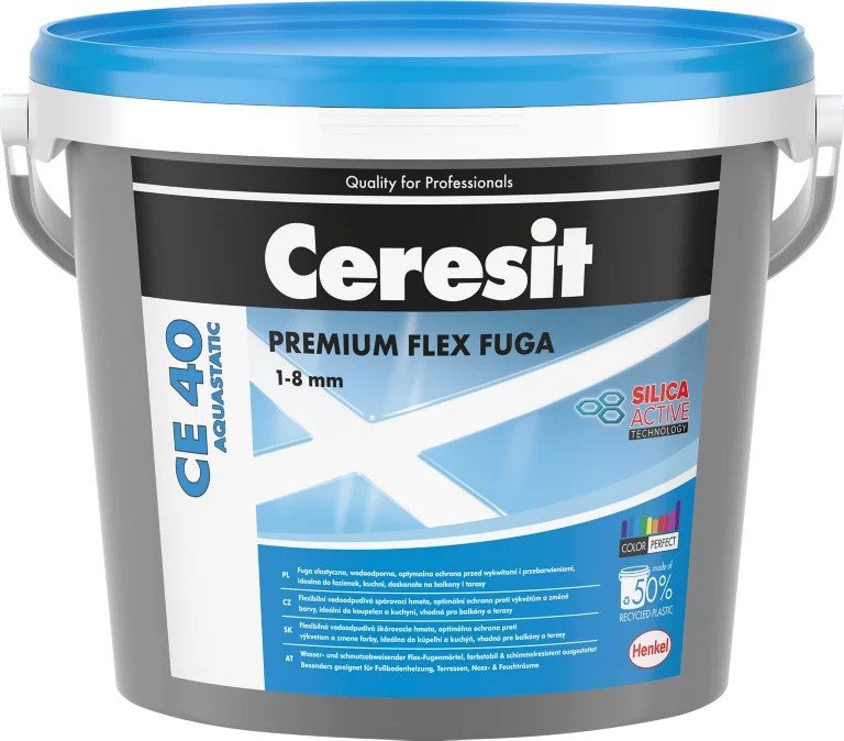 CERESIT CE40 Aquastatic flex.spár.hmota 5kg 107 steel - Suché směsi a stavební chemie spárovací hmoty