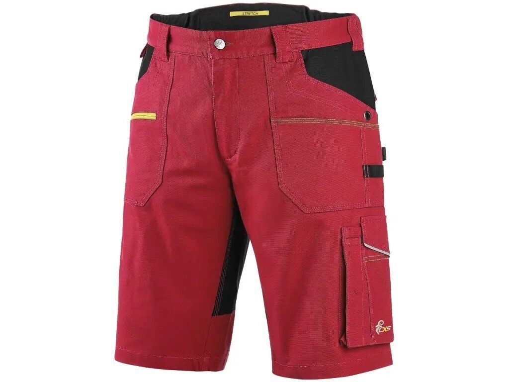 CANIS kraťasy CXS STRETCH pánské červeno-černé vel.54 - Pracovní oděvy a&nbsp;obuv