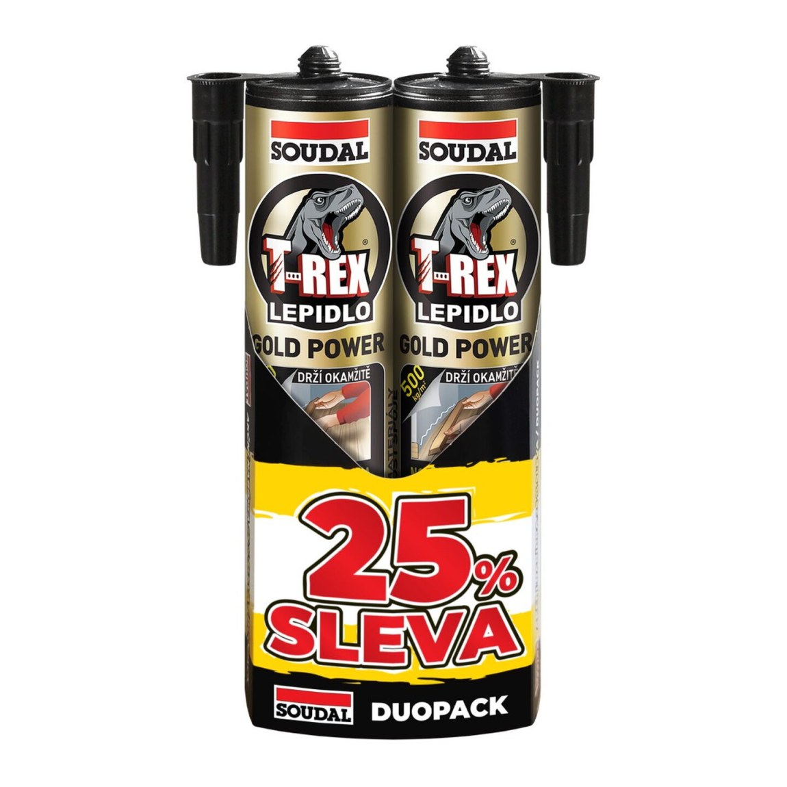 SOUDAL T-REX GOLD POWER vysokopevnostní lepidlo 2x290ml - sleva 25% - Suché směsi a stavební chemie stavební chemie soudal