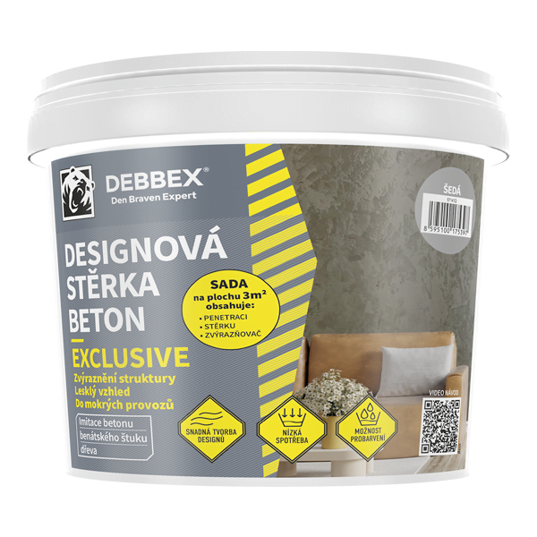 DB designová stěrka BETON EXCLUSIVE odstín šedá 5kg - Suché směsi a stavební chemie malty a cementy