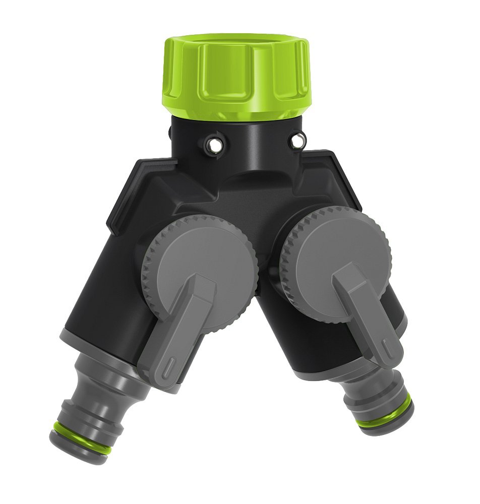 STALCO rozdělovač dvojitý s&nbsp;ventilem str garden - Zahrady, pletiva závlahy a&nbsp;zahradní hadice