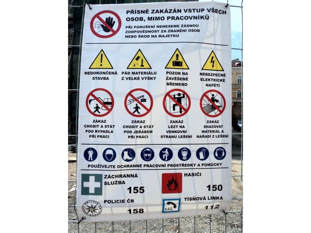 Banner "Zemní práce" 670x1000mm tl.1mm - Ochranné pomůcky