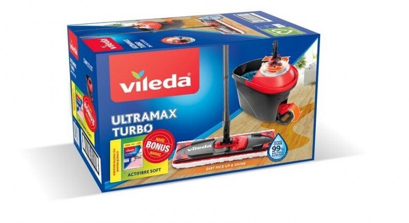 BE souprava úklidová Vileda Ultramax Turbo mop+vědro+hadr Actifibre Soft 163425 - Drogerie