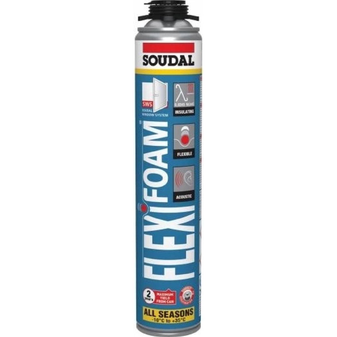 SOUDAL Flexifoam Gun polyuretanová pěna 750ml (12) - Suché směsi a stavební chemie stavební chemie soudal