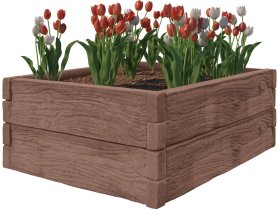 BEVES deska betonová dřevo - záhon 100x25x6cm hnědá Beves_3D_vizualizace_Betonovy-Zahon_Drevo_1x1m_0-5m_Hneda_07